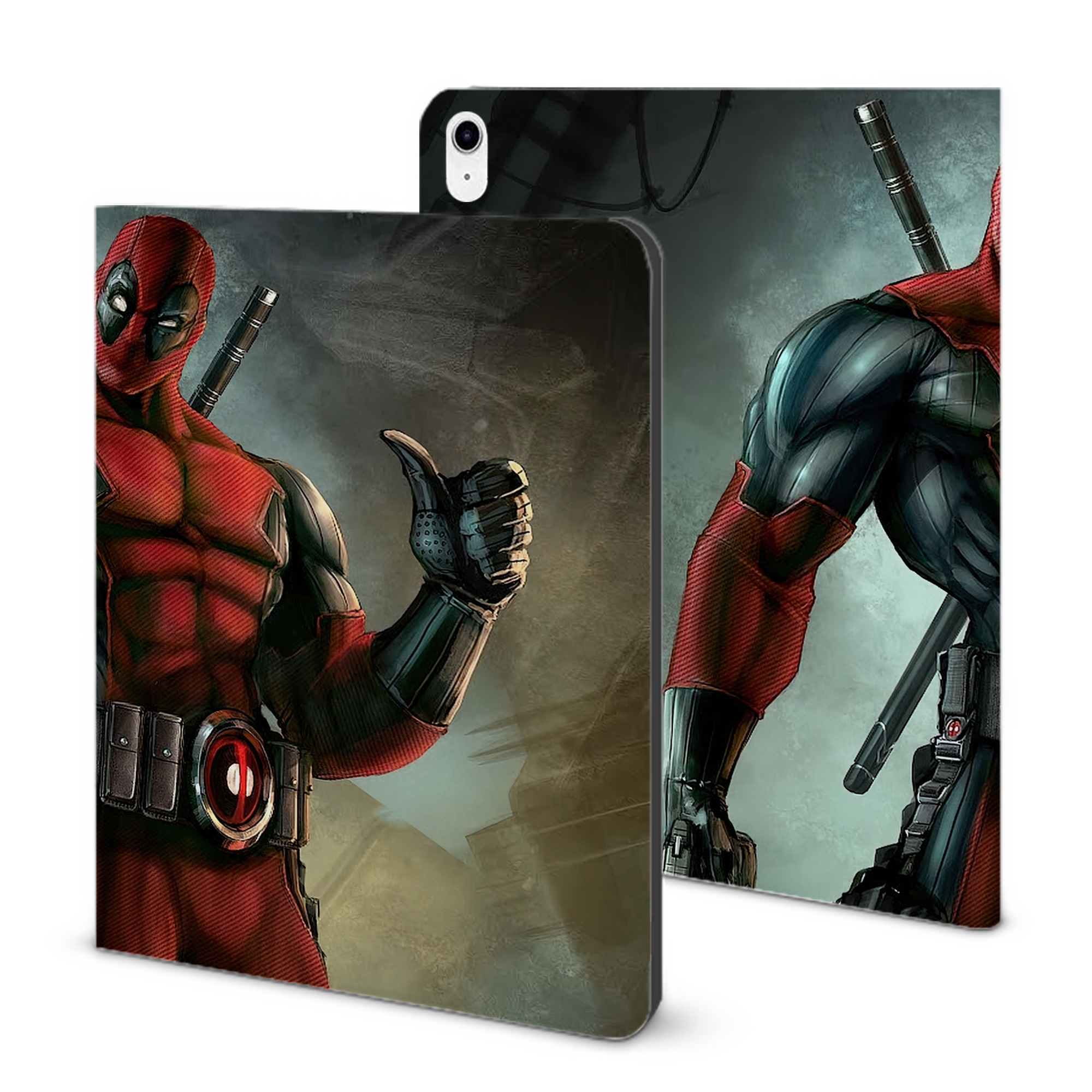 （画像用） Deadpool デッドプール IPad ケース ブック型 PUレザー TPU 耐衝撃 軽量 薄型 ペン収納なし 全面保護 IPad 各モデル対応